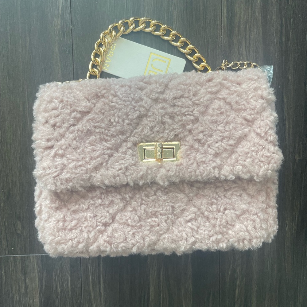 Urban Expressions baby pink fluffy purse
